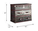 Aberdeen - Console Cabinet - Vintage Dark Brown Top Grain Leather & Stainless Steel