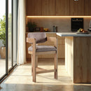 Sacha - Linen Stool With Natural Base