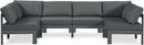 Nizuc - Outdoor Patio 6 Piece Modular Sectional With Gray Frame