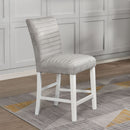 Elizaveta - Counter Height Chair (Set of 2) - Gray Velvet &White High Gloss