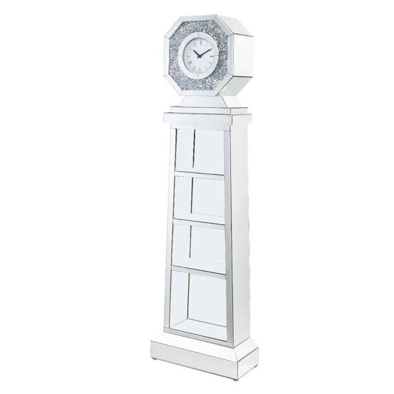 Noralie - 63" Grandfather Clock - Mirrored & Faux Diamonds