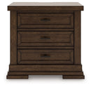 Taffenbrook - Three Drawer Night Stand - Medium Brown