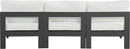 Nizuc - Outdoor Patio 3 Seat Armless Modular Sofa With Gray Frame