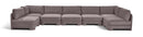 Hammond - Velvet Performance Fabric Upholstered 7 Piece U-Shaped Armless Sectional