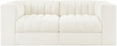 Rummi - Velvet Performance Fabric Upholstered 2 Piece Modular Loveseat
