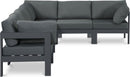 Nizuc - Outdoor Patio 6 Piece Modular Sectional With Gray Frame