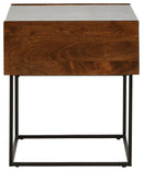 Rusitori - Rectangular End Table - Brown / Beige / White