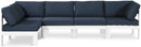 Nizuc - Outdoor Patio 5 Piece Modular Sectional With White Frame