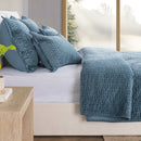 Bari - Velvet Quilt - Stone Blue