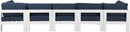 Nizuc - Outdoor Patio 5 Seat Modular Sofa With White Frame