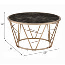 Cicatrix - Coffee Table - Engineering Stone Glass Top & Champagne
