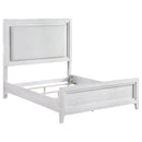 Marielle - California King Headboard Panel Bed - Distressed White