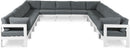 Nizuc - Outdoor Patio 13 Piece Modular Sectional With White Frame