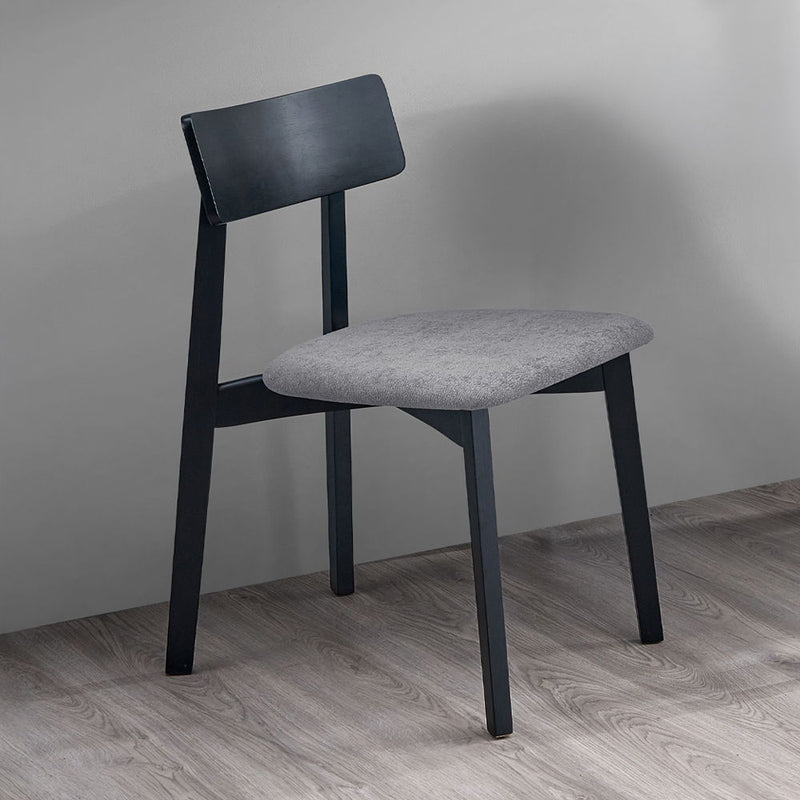 Real - Side Chair (Set of 2) - Gray Linen & Black