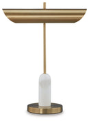 Rowleigh - Marble Desk Lamp - Gold Finish / White