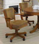 Mitchell - Upholstered Swivel Dining And Game Chair - Amber