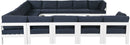 Nizuc - Outdoor Patio 13 Piece Modular Sectional With White Frame