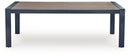 East Beach - Rectangular Dining Table With Umbrella Option - Blue