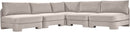 Hammond - Velvet Performance Fabric Upholstered 5 Piece Armless Sectional