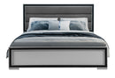 Amelia - 5 Piece Queen Bedroom Set With LED - Gray Black