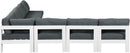 Nizuc - Outdoor Patio 7 Piece Modular Sectional With White Frame