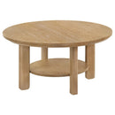 Ottowa - Round Wood Table With Shelf