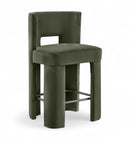 Zuno - Velvet Performance Fabric Upholstered Counter Stool (Set of 2)
