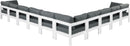 Nizuc - Outdoor Patio 10 Piece Modular Sectional With White Frame