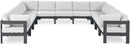 Nizuc - Outdoor Patio 11 Piece Modular Sectional With Gray Frame