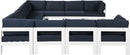 Nizuc - Outdoor Patio 11 Piece Modular Sectional With White Frame