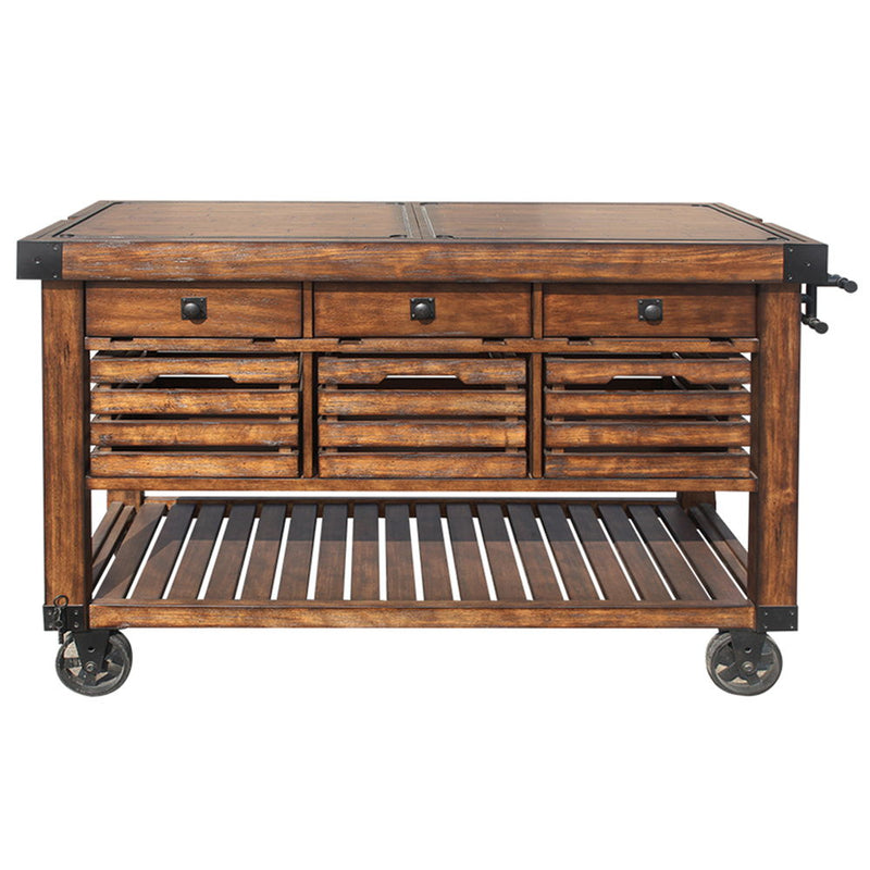 Kaif - Kitchen Cart - Distressed Chestnut
