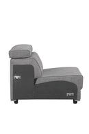 Alwin - Modular Armless Chair - Dark Gray Fabric