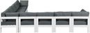 Nizuc - Outdoor Patio 9 Piece Modular Sectional With White Frame