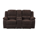 Madden - Motion Loveseat With Console - Brown Chenille