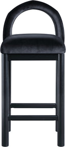 Conrad - Velvet Counter Stool With Black Legs