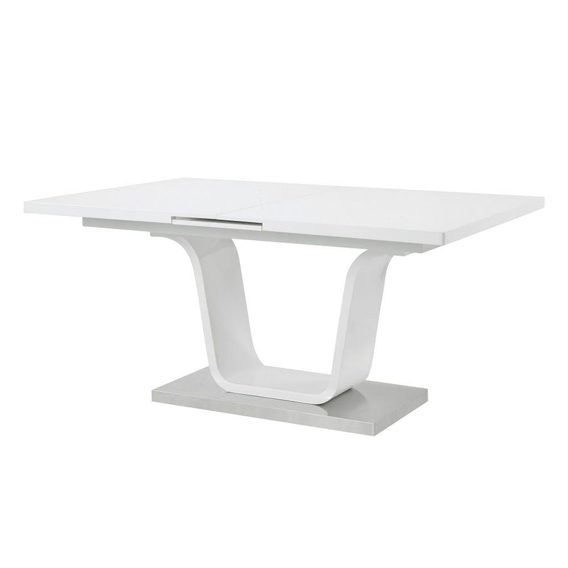 Kamaile - Dining Table With Leaf - White High Gloss