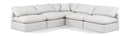 Indulge - Faux Leather 5 Piece Modular Corner Armless Sectional