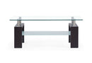 T646 - Coffee Table - Clear / Dark Brown