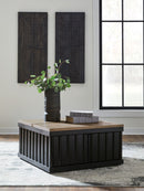 Rylandyn - Lift Top Cocktail Table - Black / Light Brown