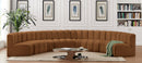 Arc - Velvet 8 Piece U-Shaped Modular Sofa - Saddle
