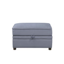 Bois II - Ottoman With Storage - Gray Velvet
