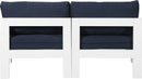 Nizuc - Outdoor Patio 2 Seat Armless Modular Sofa With White Frame