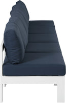 Nizuc - Outdoor Patio 5 Seat Modular Armless Sofa With White Frame