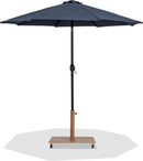 Fiji - Aluminum Patio Umbrella With Square Teak And Black Base