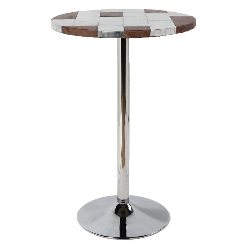 Brancaster - Bar Table - Retro Brown Top Grain Leather & Aluminum