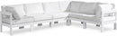 Nizuc - Outdoor Patio 6 Piece Modular Sectional With White Frame