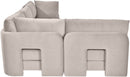 Hammond - Velvet Performance Fabric Upholstered 4 Piece Armless Sectional