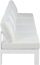 Nizuc - Outdoor Patio 4 Seat Armless Modular Sofa With White Frame