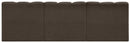 Arc - Boucle Fabric 3 Piece Modular Straight Sofa - Brown