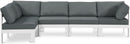 Nizuc - Outdoor Patio 4 Piece Modular Sectional With White Frame